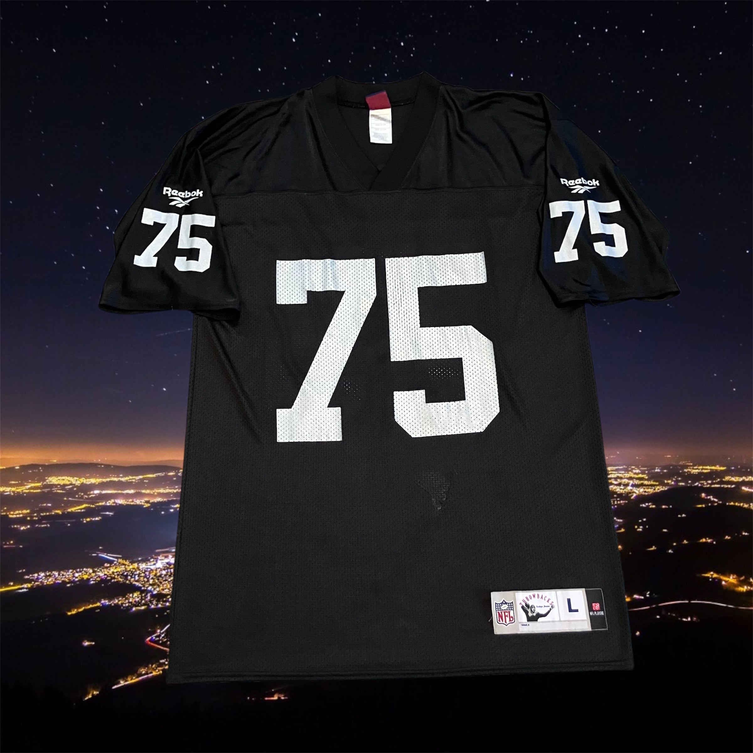 Howie Long Los Angeles Raiders Black Reebok Jersey Large
