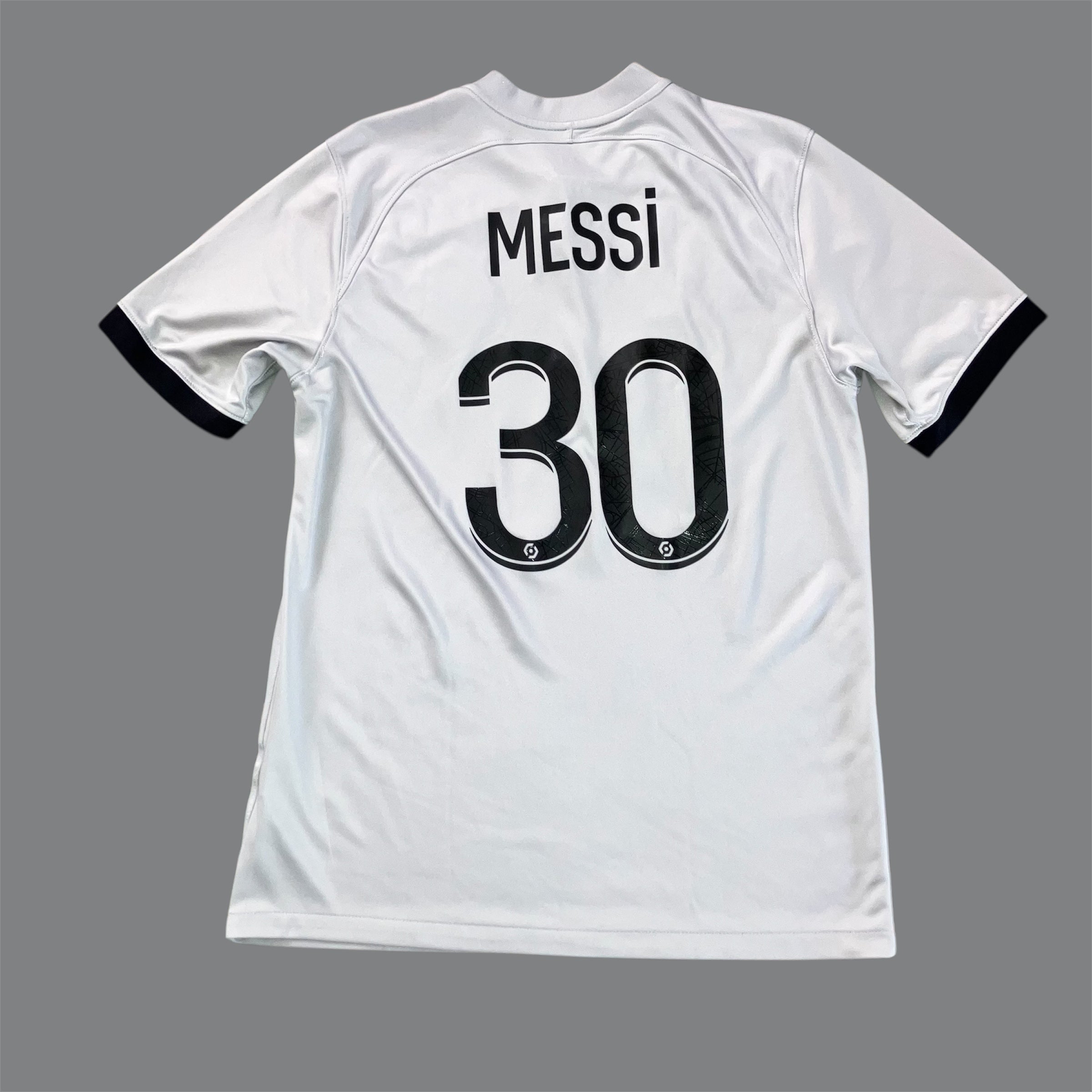 Lionel Messi 2022/23 Paris Saint Germain Road Gray Nike Jersey Medium