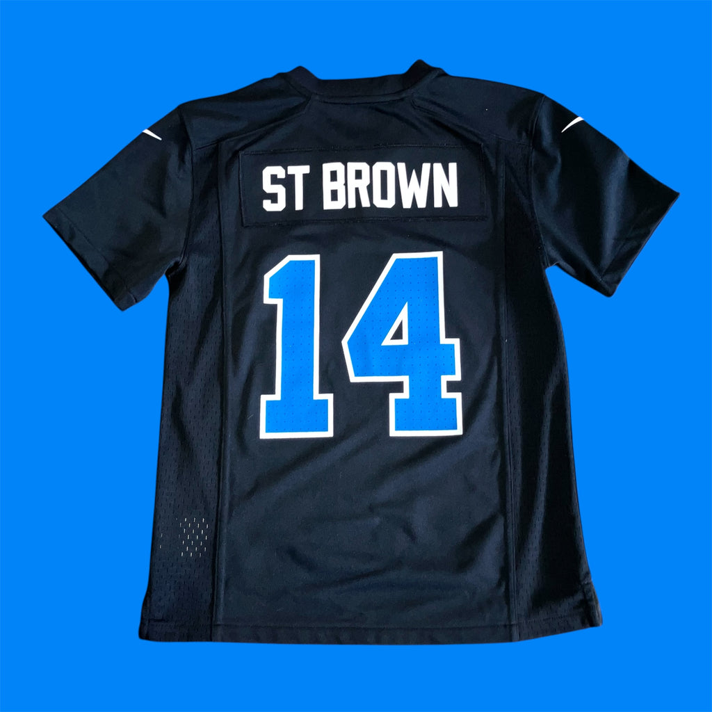 Kids Amon-Ra St. Brown Detroit Lions Black Nike Jersey Medium