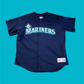 Seattle Mariners #17 Navy Diamond Authentic Majestic Jersey XL