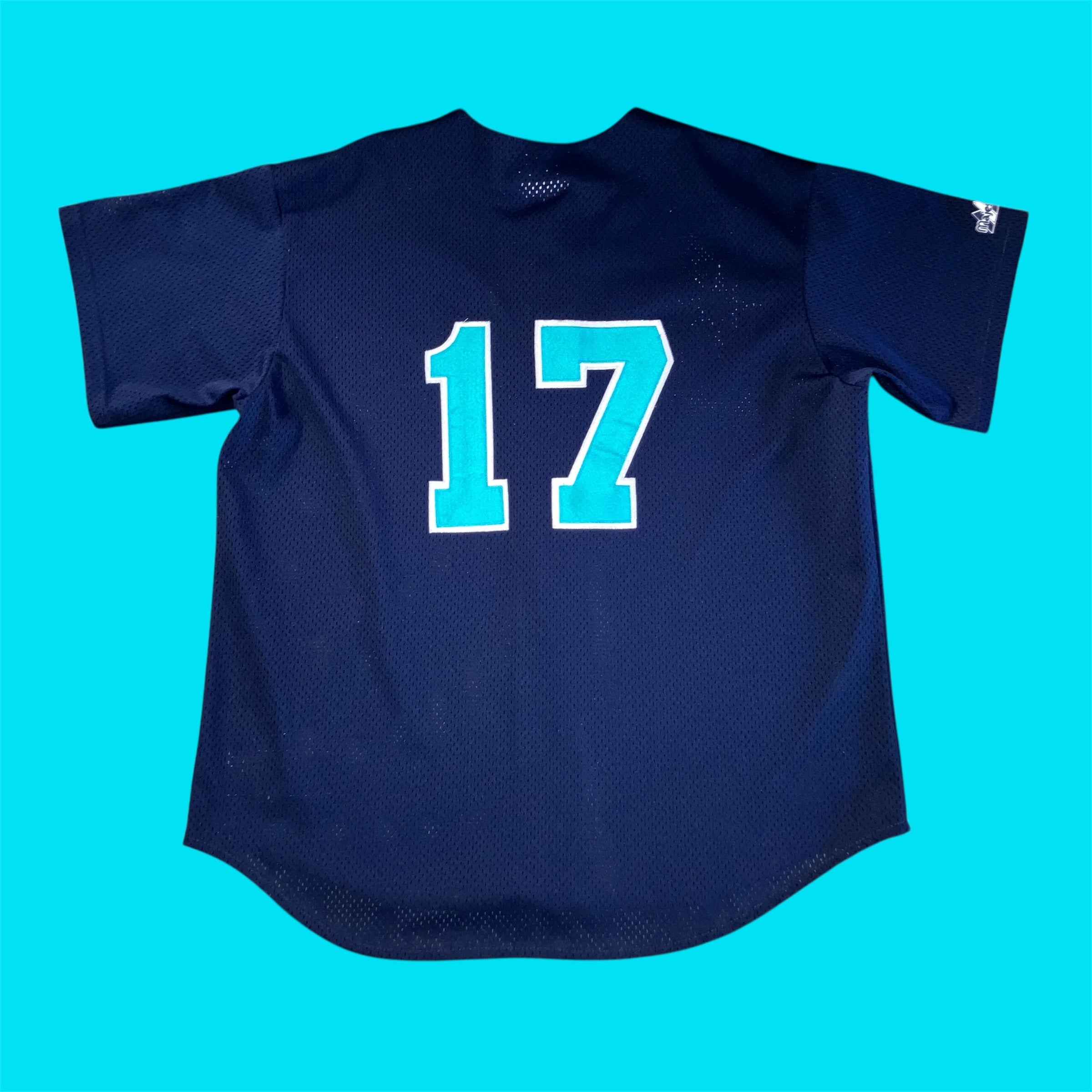 Seattle Mariners #17 Navy Diamond Authentic Majestic Jersey XL