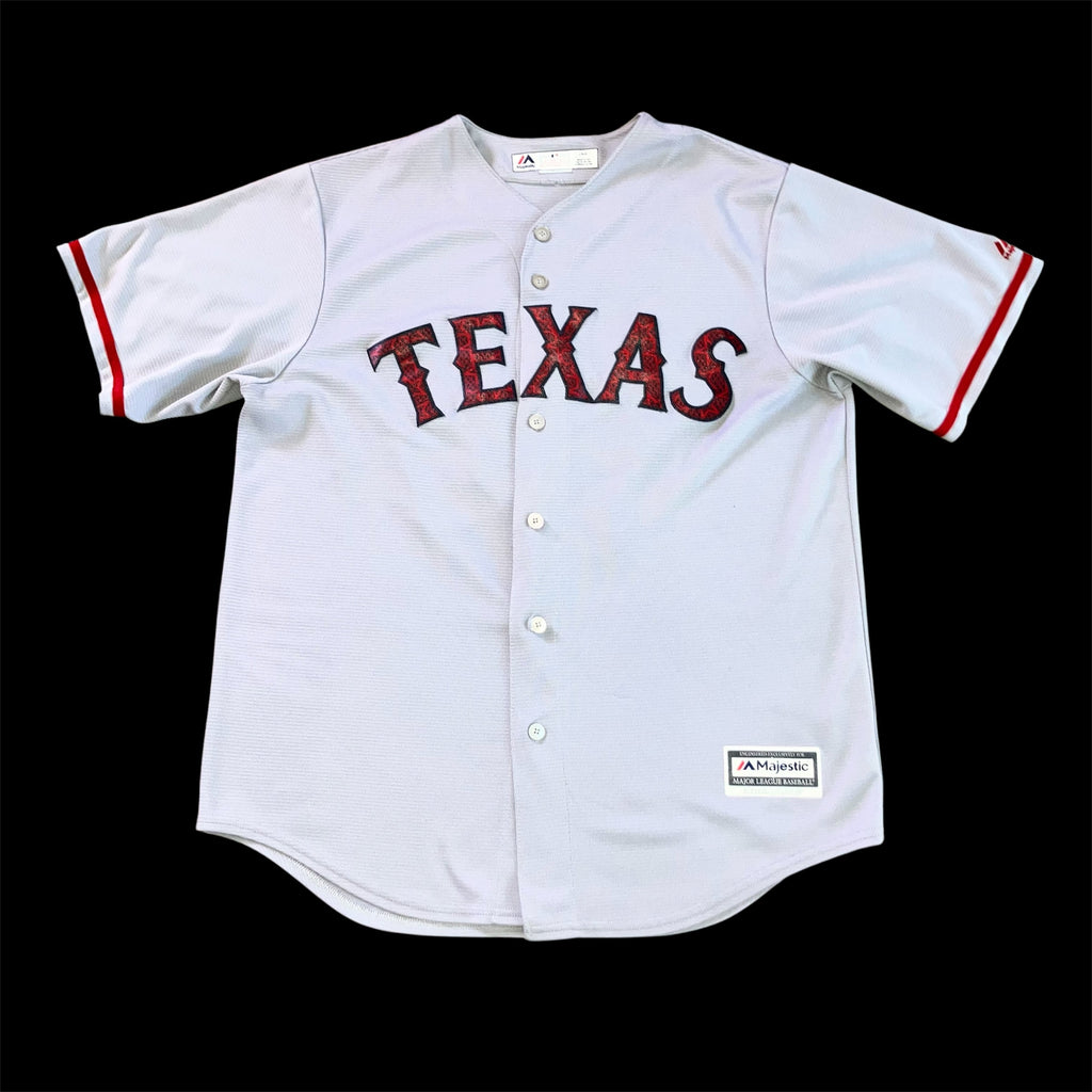 Prince Fielder Texas Rangers 4th of July USA Majestic Jersey Large Road Gray
