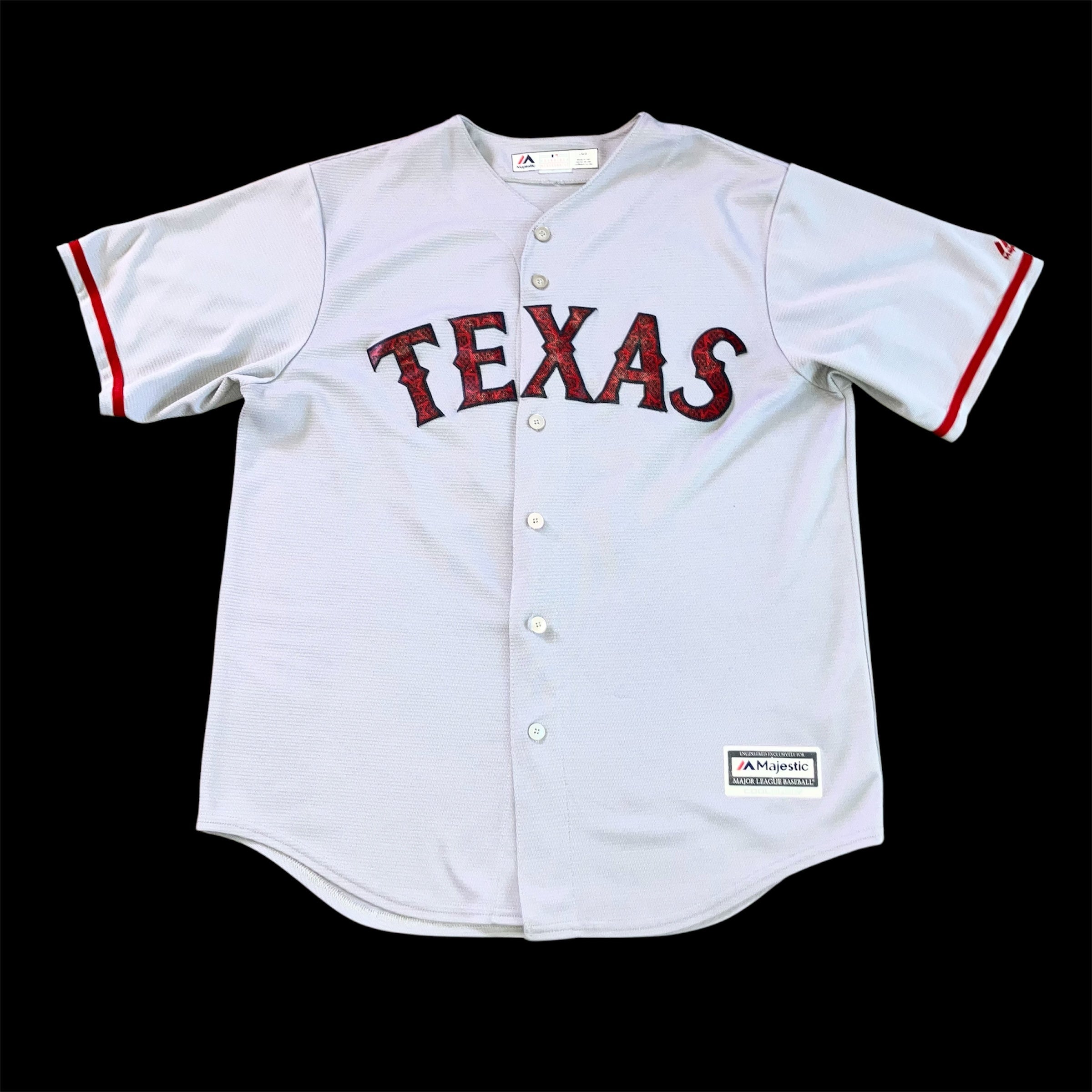 Prince Fielder Texas Rangers 4th of July USA Majestic Jersey Large Road Gray