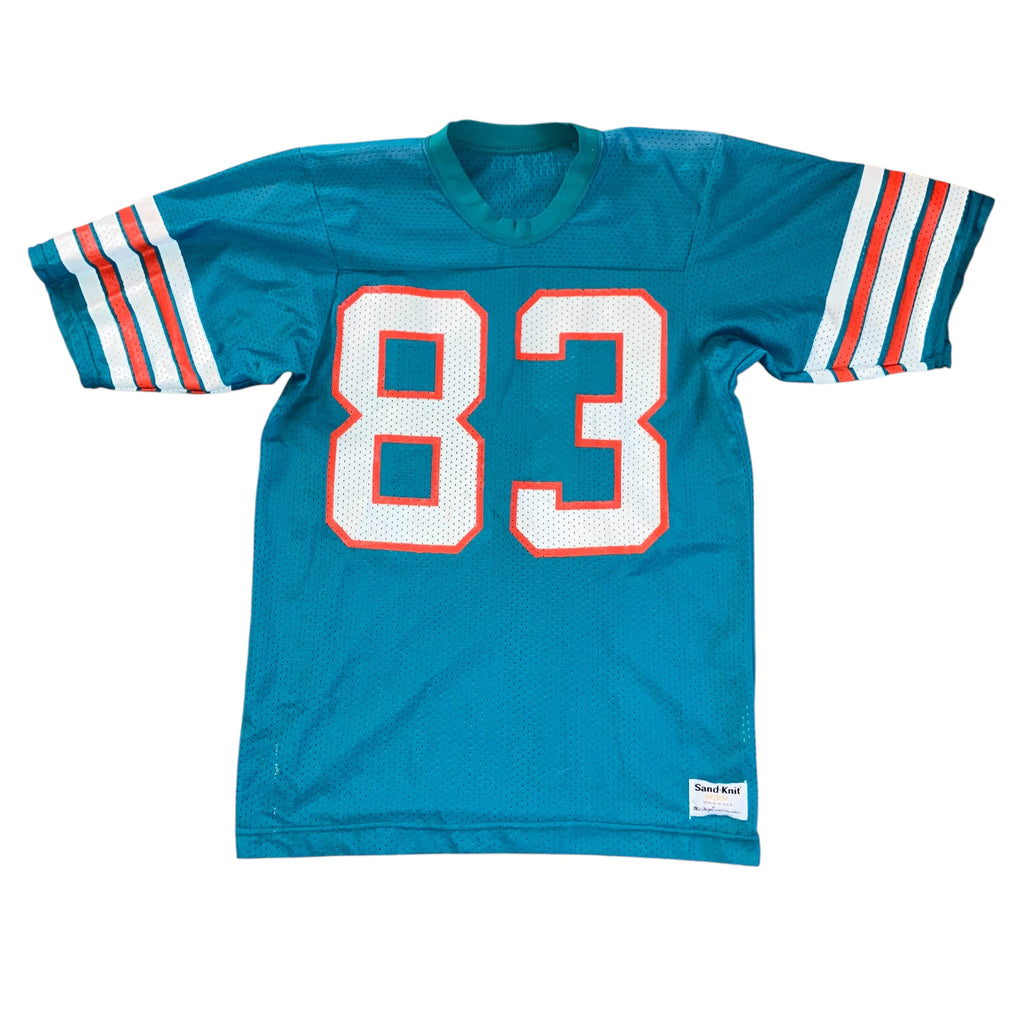 Miami Dolphins #83 Sand-Knit Aqua Jersey Medium