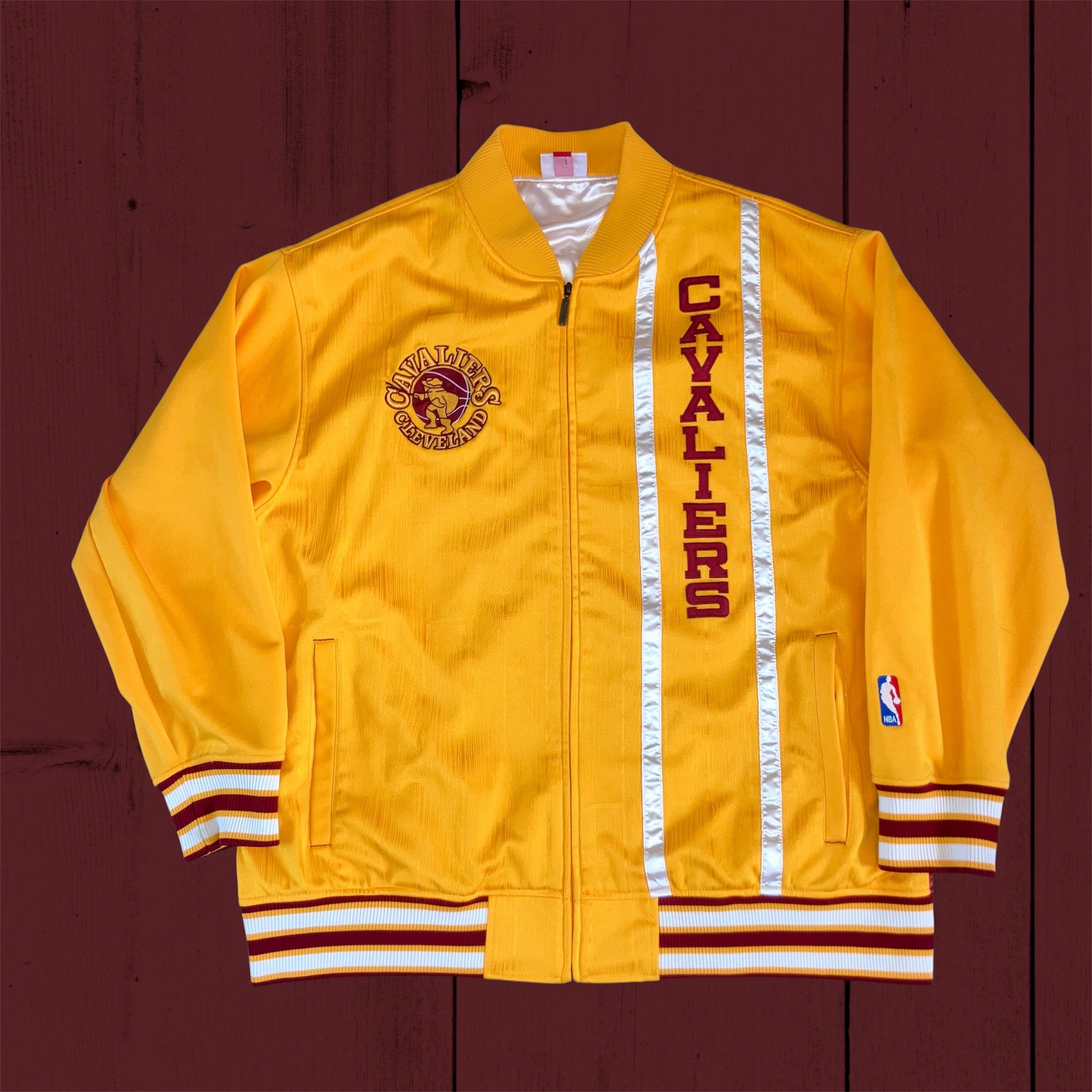 Cleveland Cavaliers Mitchell & Ness Yellow Full Zip Jacket 52