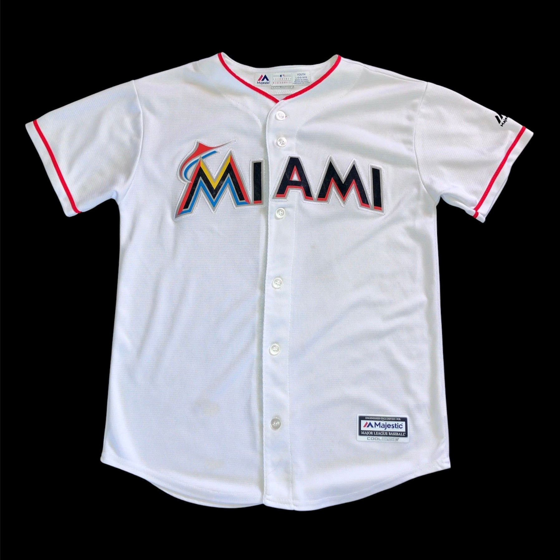 Jose Fernandez Kids Miami Marlins Home Majestic Jersey Large