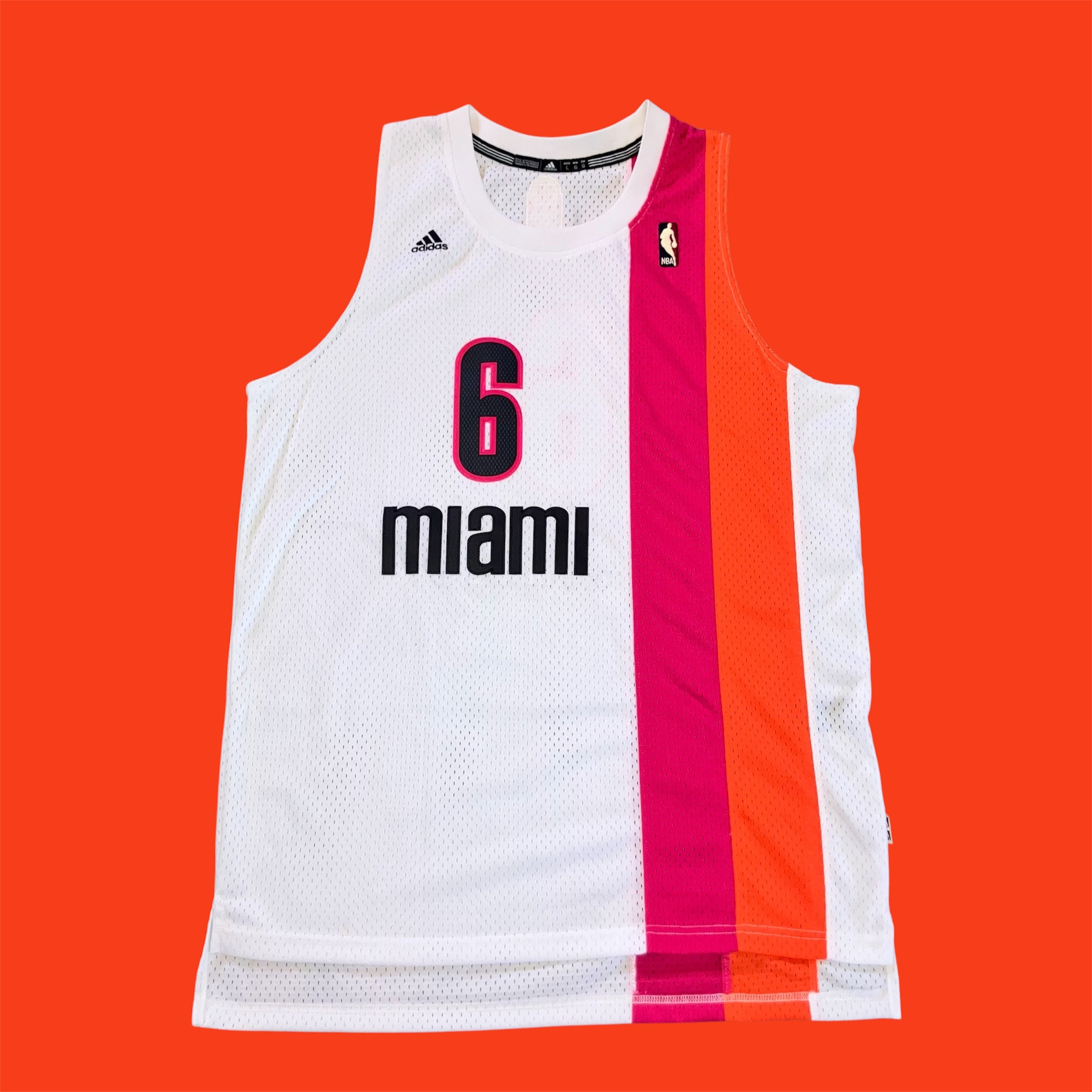 Lebron James 1971 Miami Floridian Heat adidas Swingman HWC Jersey Large