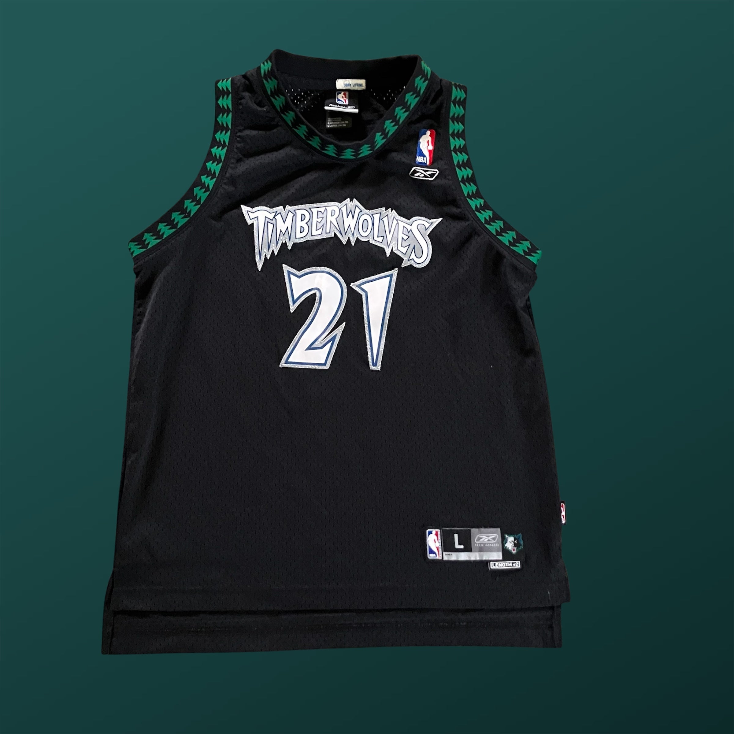 Kevin Garnett Youth Minnesota Timberwolves Black Reebok Jersey Large
