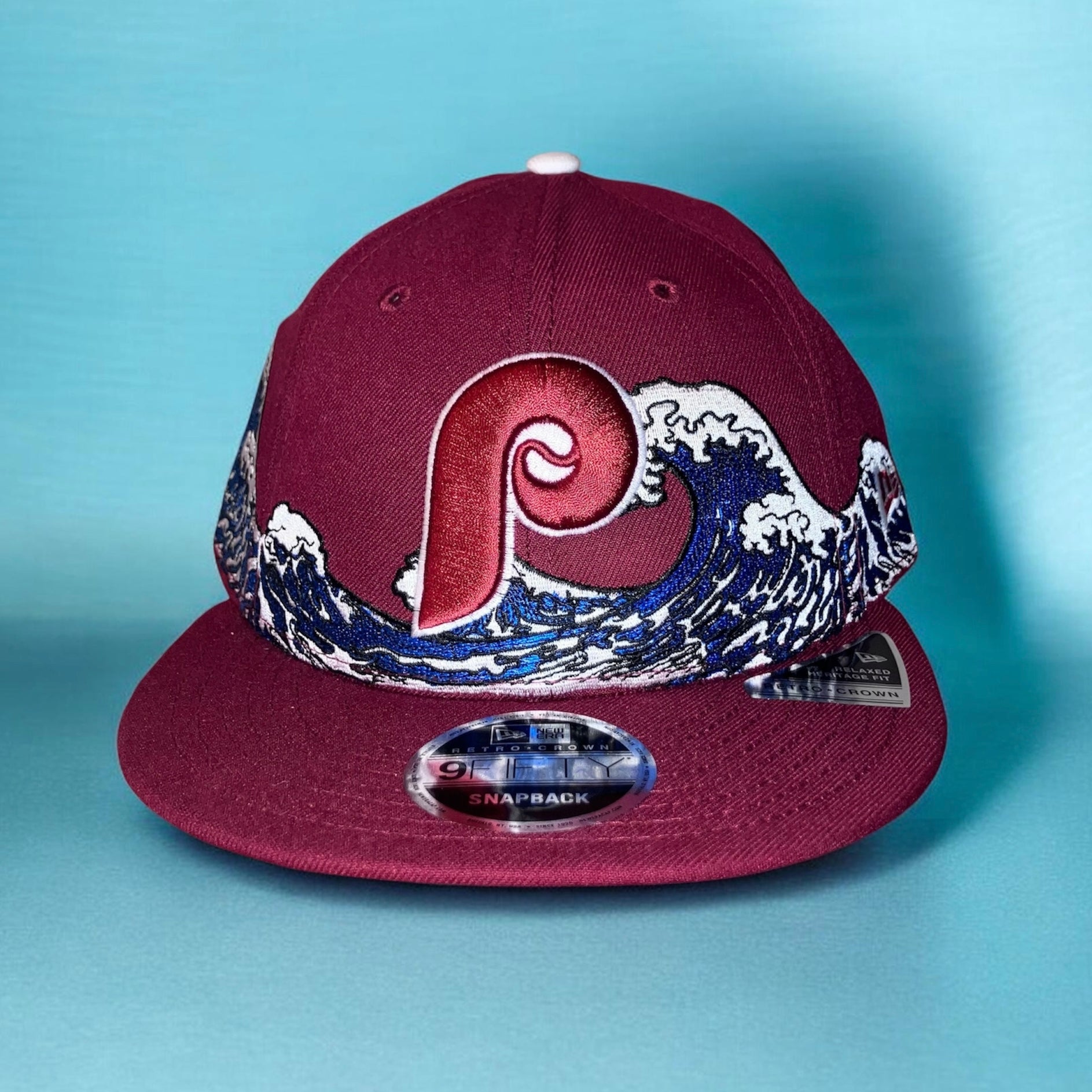 Philadelphia Phillies Tidal Wave Burgundy Cooperstown Snapback Hat