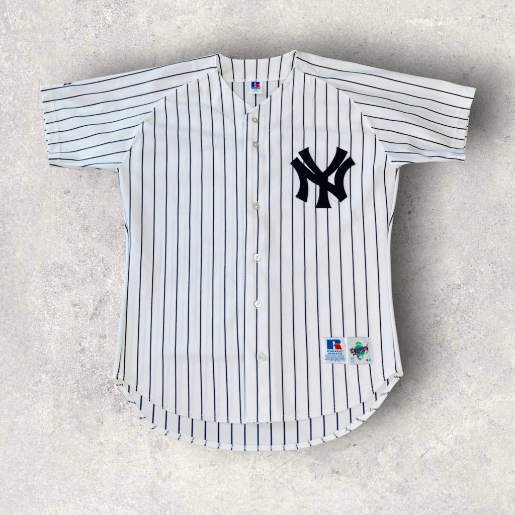 New York Yankees Russell Athletic Pinstripe Diamond Authentic Jersey 44