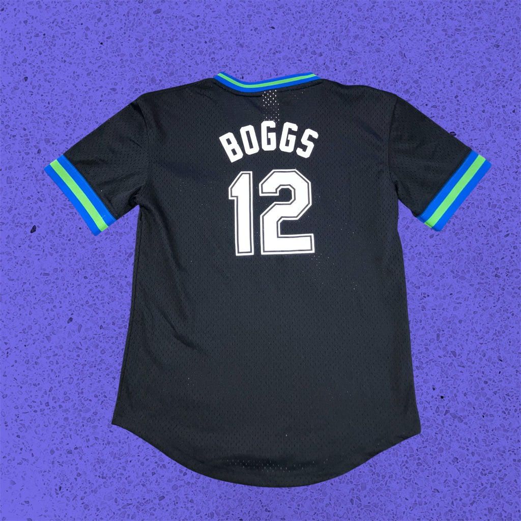 Wade Boggs Kids Tampa Bay Devils Rays Black Pullover Jersey Large