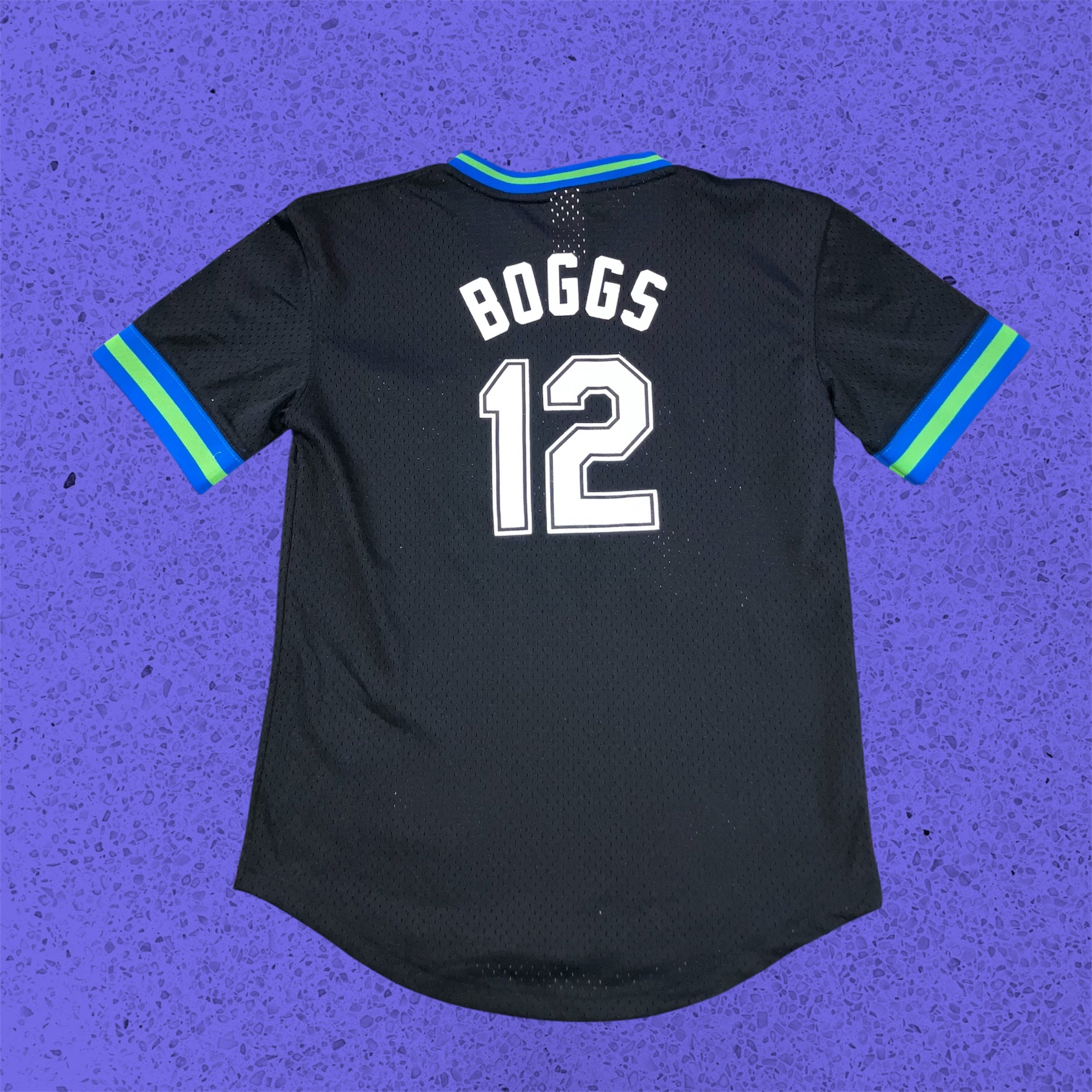 Wade Boggs Kids Tampa Bay Devils Rays Black Pullover Jersey Large
