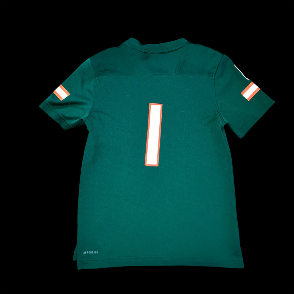Miami Hurricanes Kids Green adidas Jersey Medium