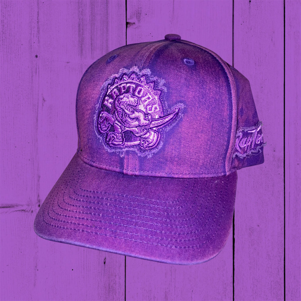 Toronto Raptors Purple Stone Denim Wash Snapback HWC Hat