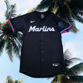 Miami Marlins Nike Authentic Black Alternate Jersey 44