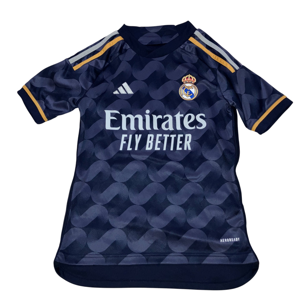 Kids Real Madrid 2023/24 Away Gray adidas Jersey Smal