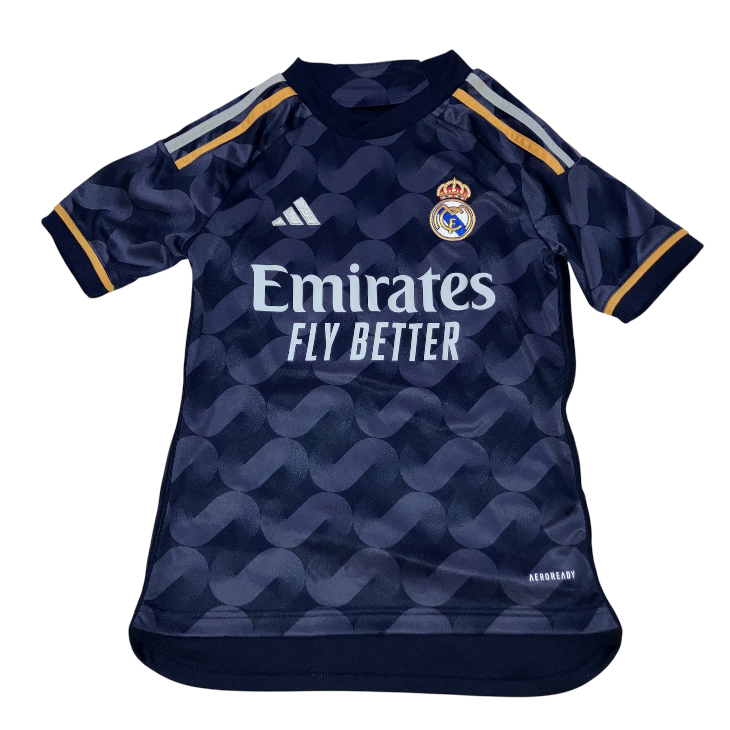 Kids Real Madrid 2023/24 Away Gray adidas Jersey Smal