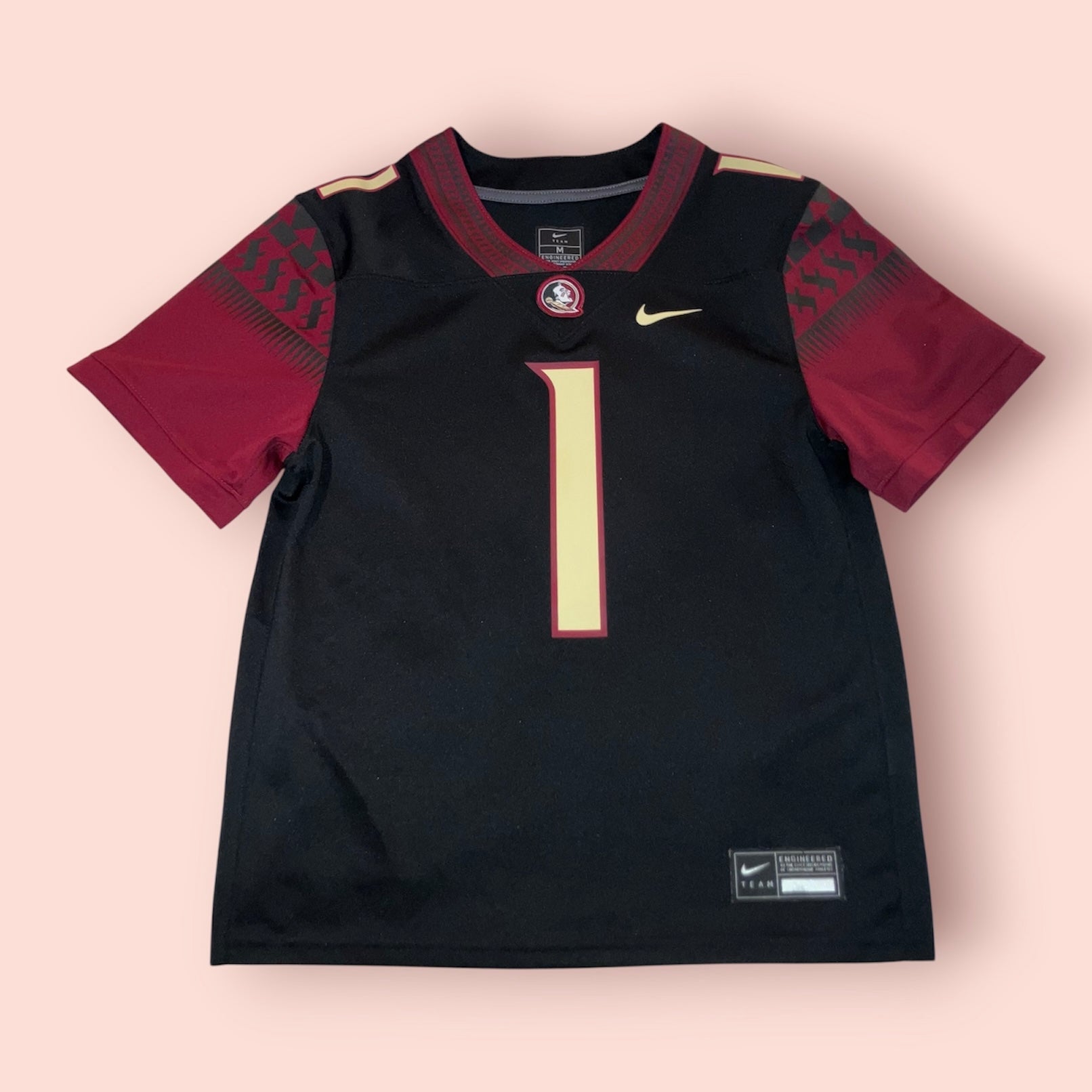 Kids Florida State Seminoles #1 Black Nike Jersey Medium FSU