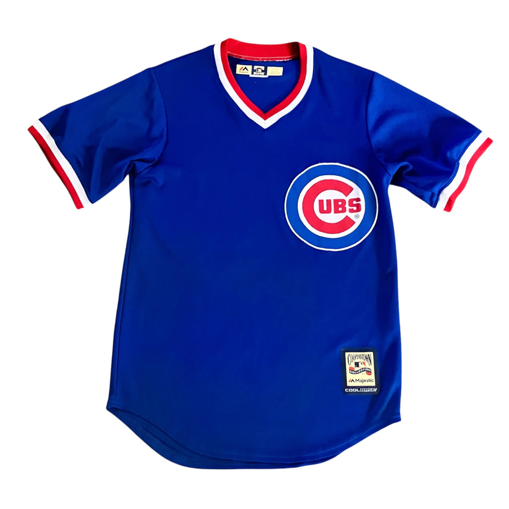 1989 Chicago Cubs Cooperstown Majestic Blue Road Jersey Small