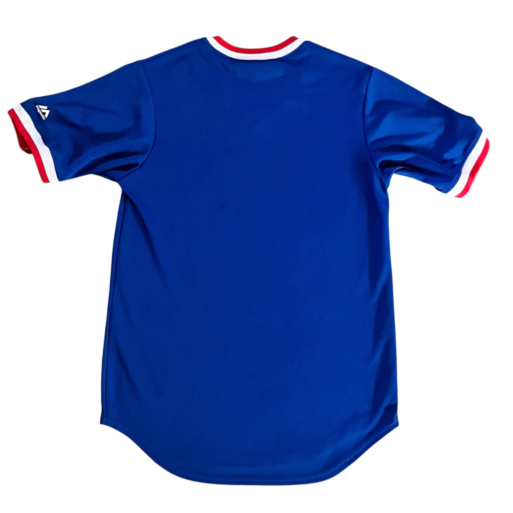 1989 Chicago Cubs Cooperstown Majestic Blue Road Jersey Small