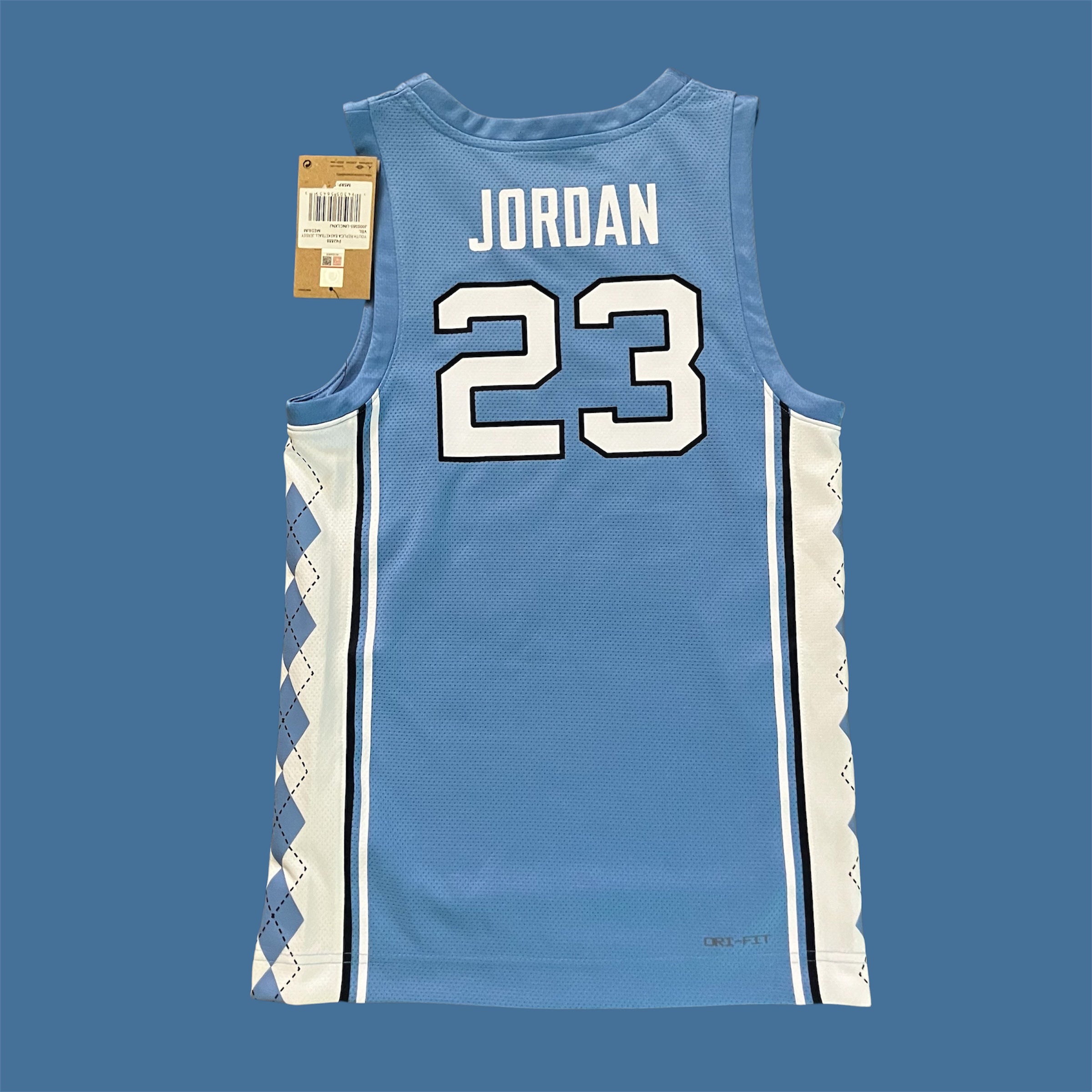 Kids Michael Jordan UNC Tar Heels Home Blue Nike Jersey Medium