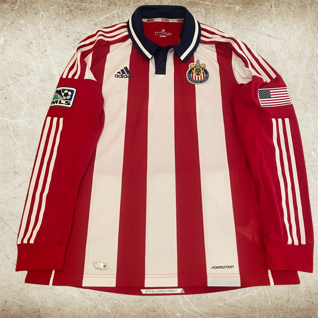 Chivas USA 2012 Long Sleeve Formotion adidas Stripe Home Jersey XL