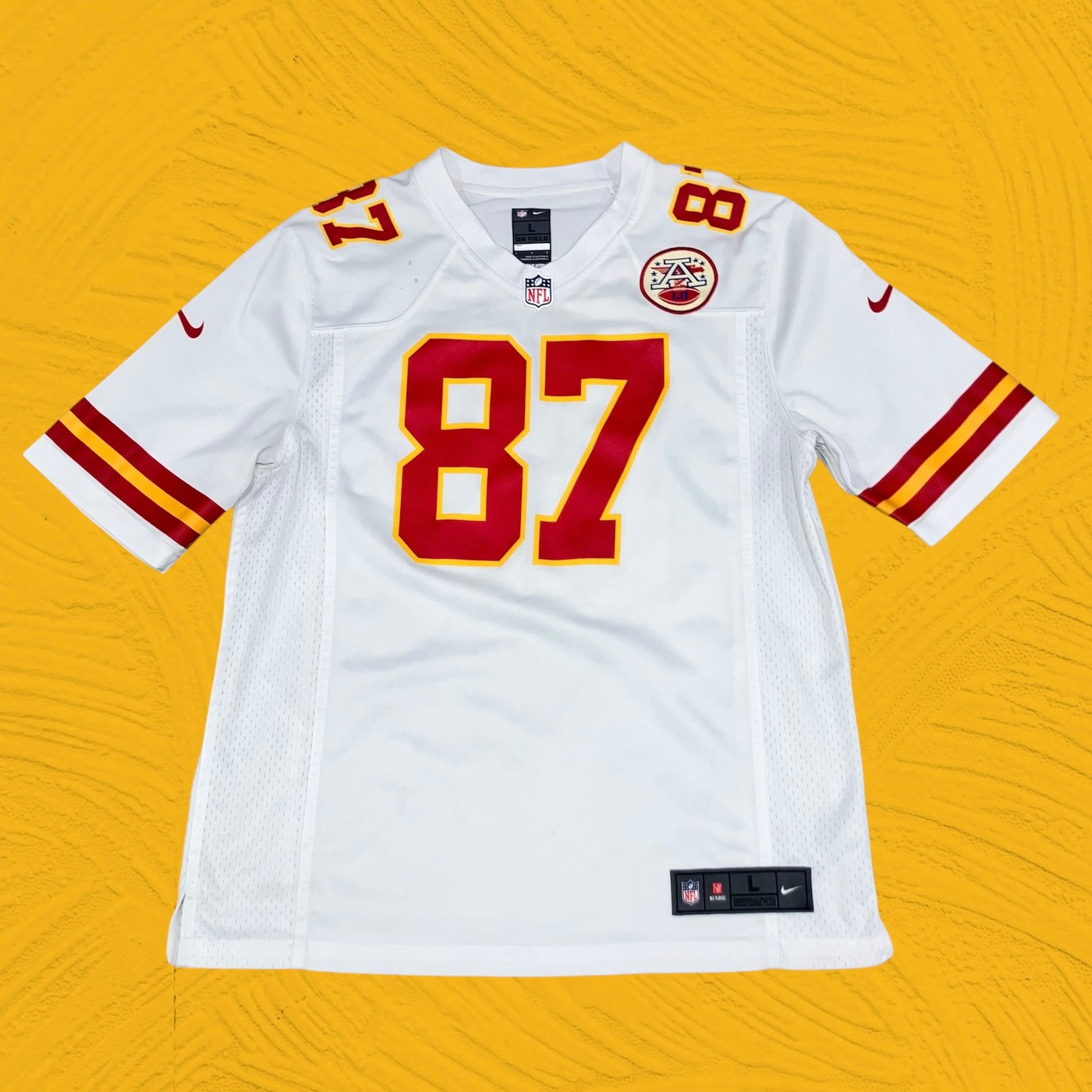 Travis Kelce Kansas City Chiefs Road White Nike Jersey Large