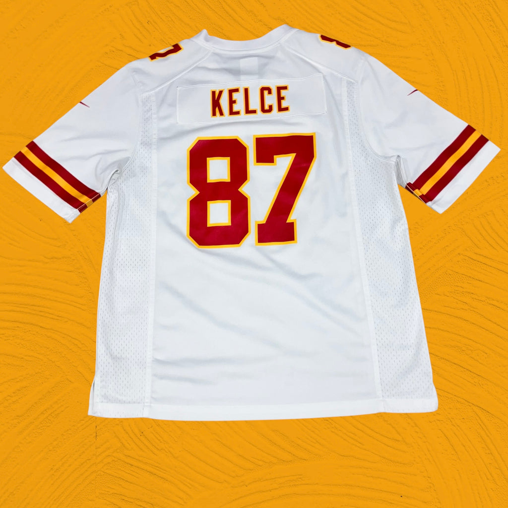 Travis Kelce Kansas City Chiefs Road White Nike Jersey Large