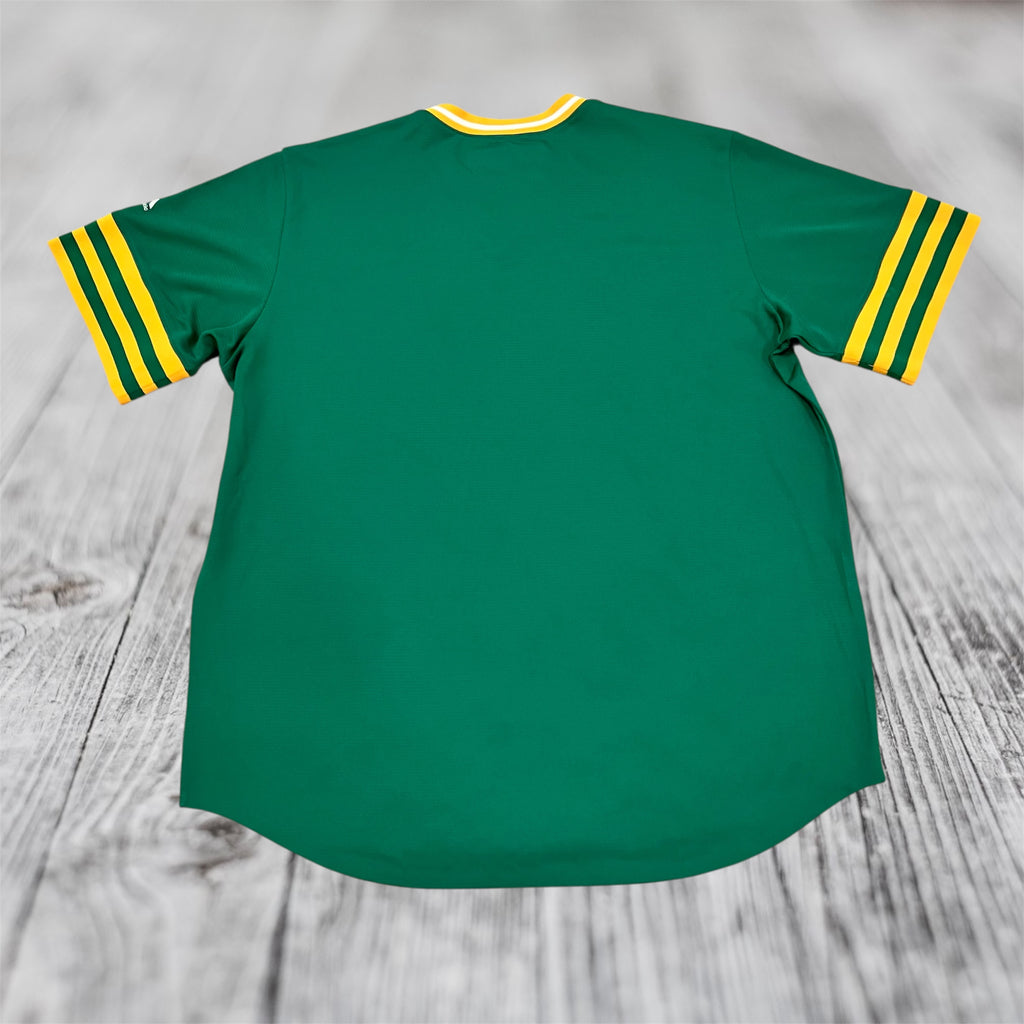 Oakland Athletics 7267 V-Neck Majestic Pullover Green Jersey XL 1970