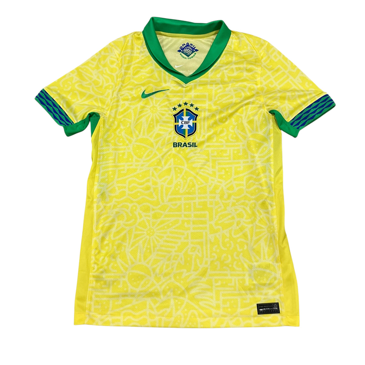 Brazil Kids 2024 Home Yellow Nike Jersey Large
