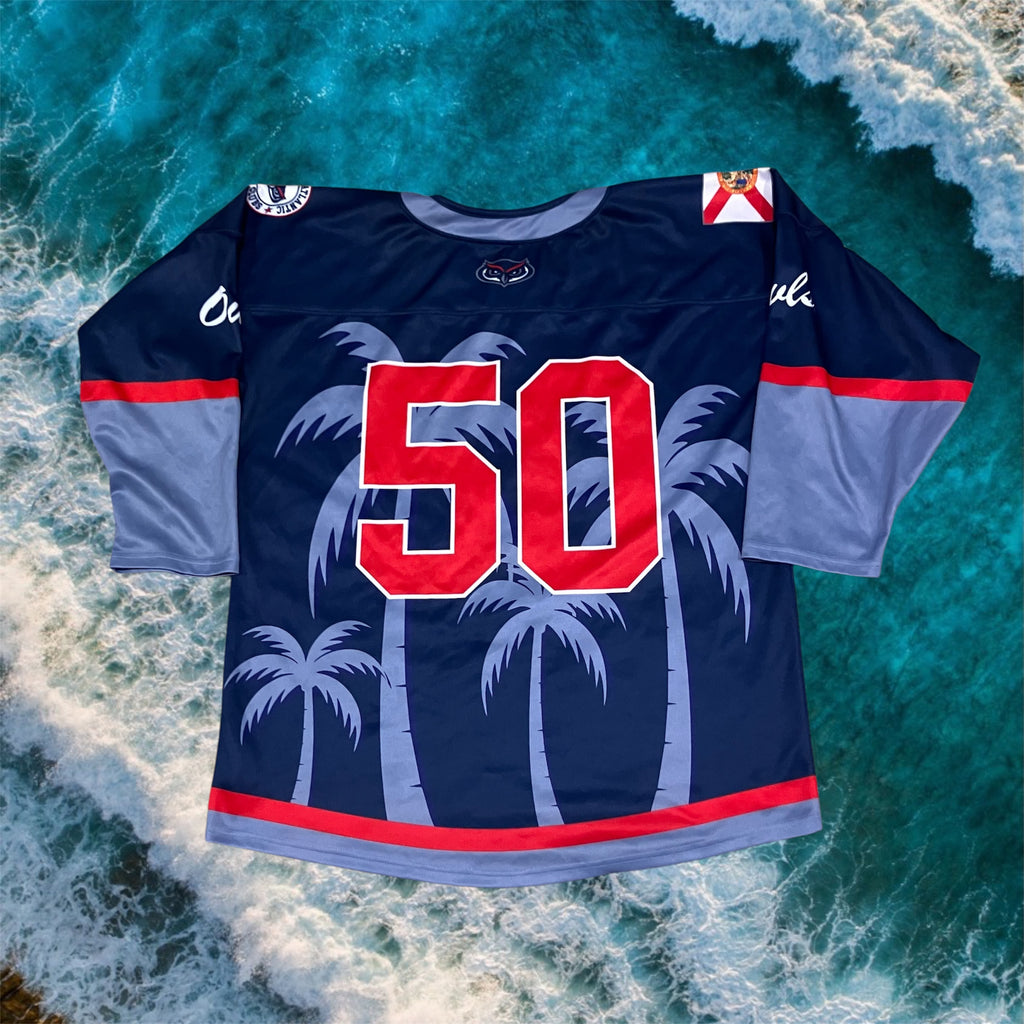 FAU Owls Club Hockey Navy Jersey L #50
