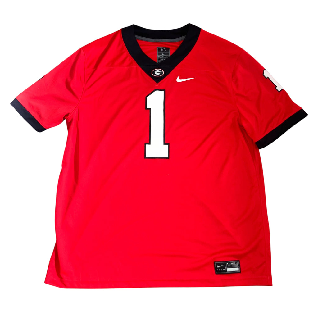 UGA Georgia Bulldogs #1 Red Nike Home Jersey XL