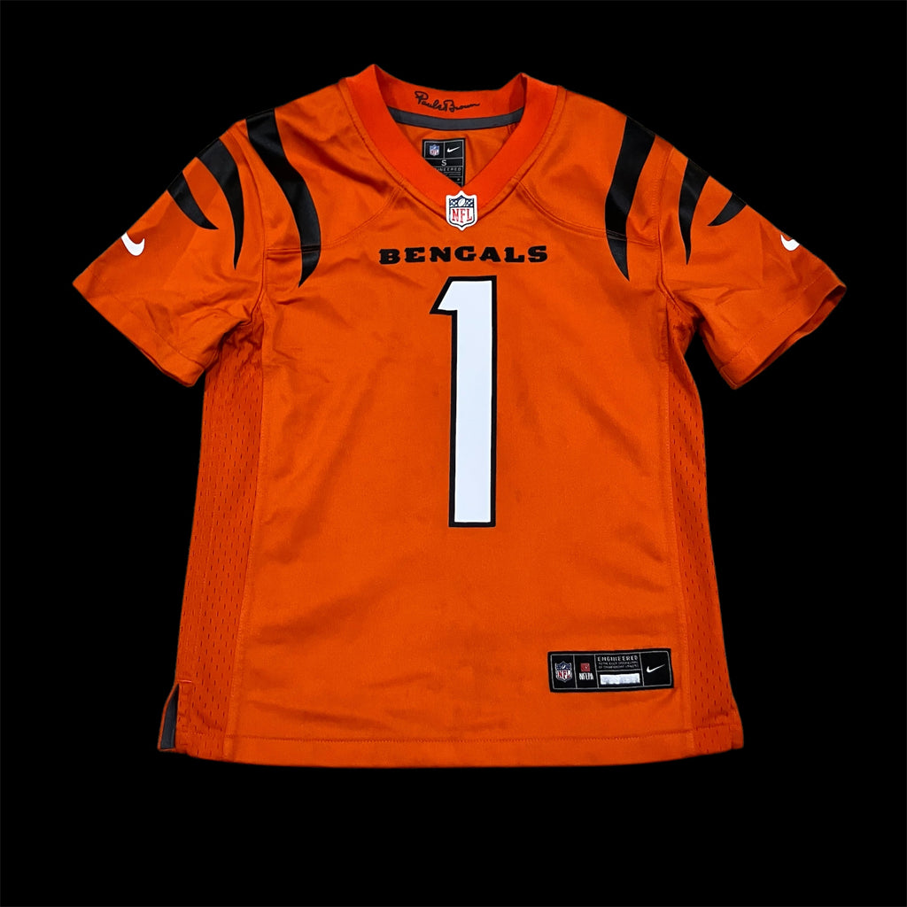 Jamar Chase Kids Cincinnati Bengals Orange Nike Jersey Small
