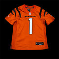 Jamar Chase Kids Cincinnati Bengals Orange Nike Jersey Small