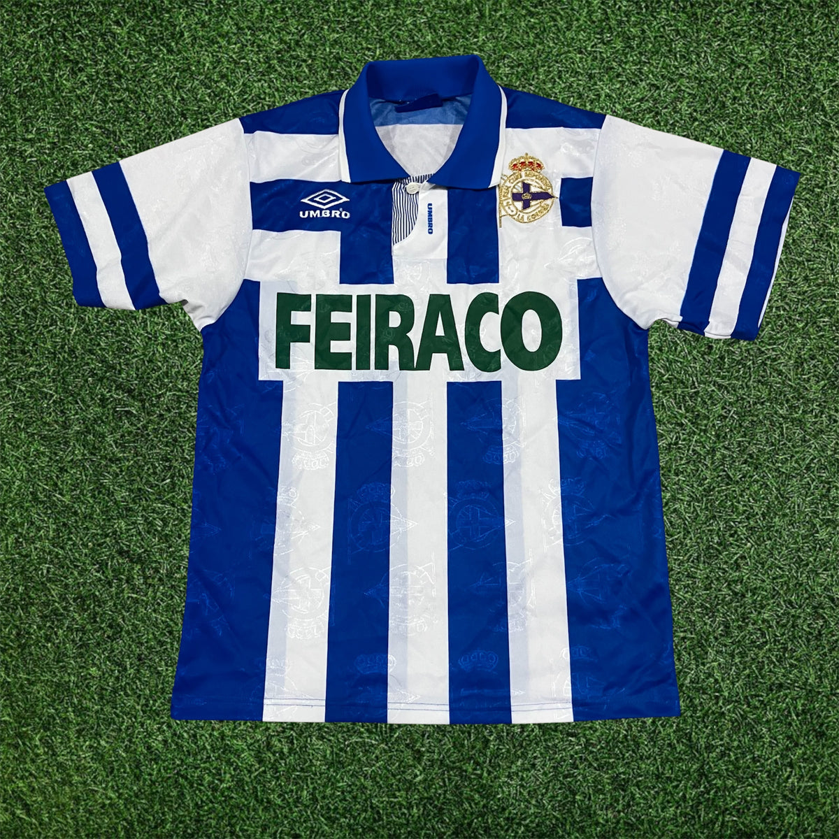 Deportivo La Coruna 1993/94 Home Umbro Jersey Small