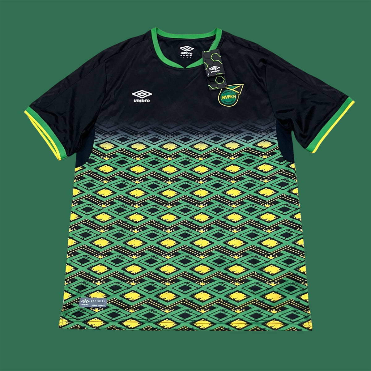 Jamaica NWT 2018 Umbro Away Black Jersey Large Reggae Boyz