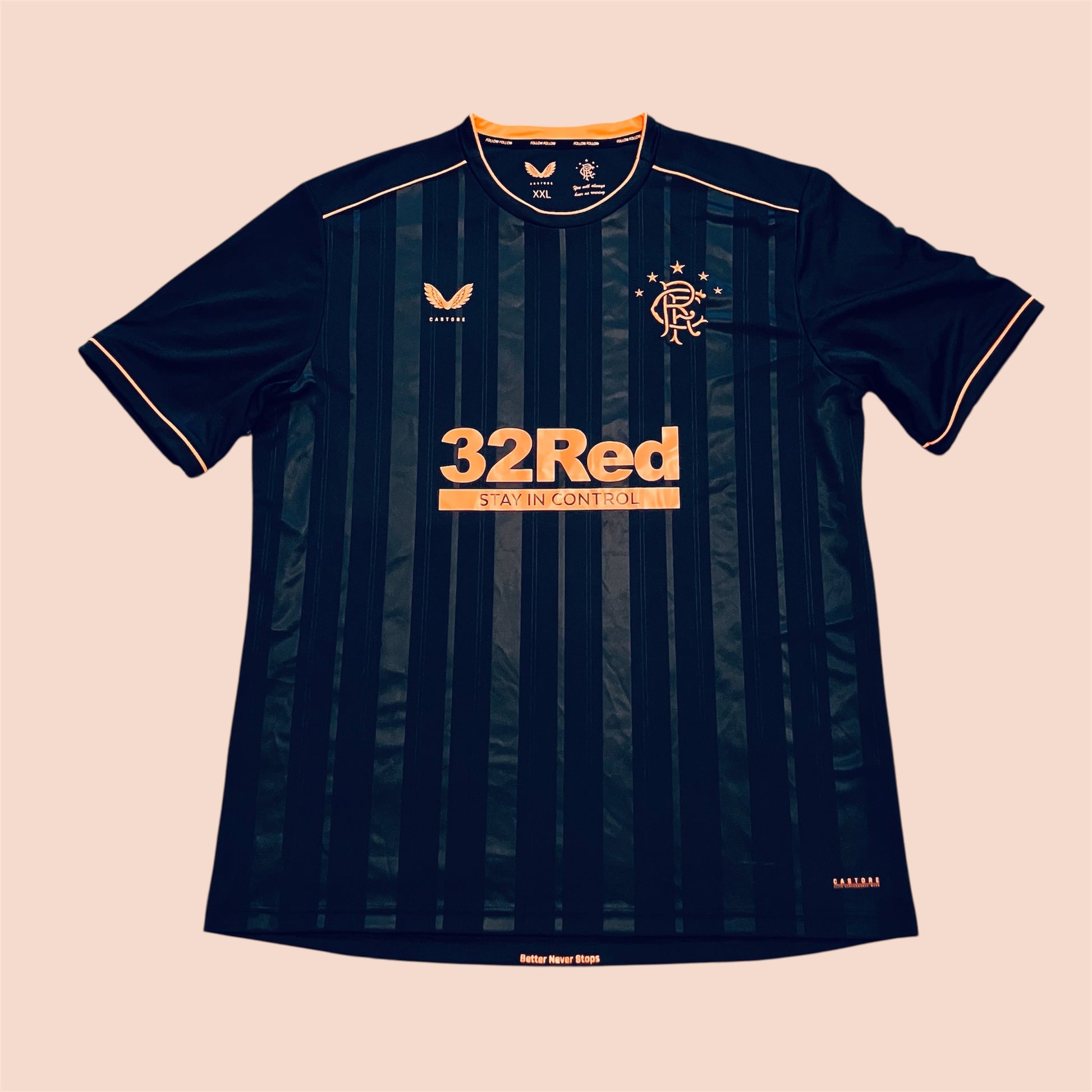 Rangers FC 2020/21 Black Third Castore Jersey XXL